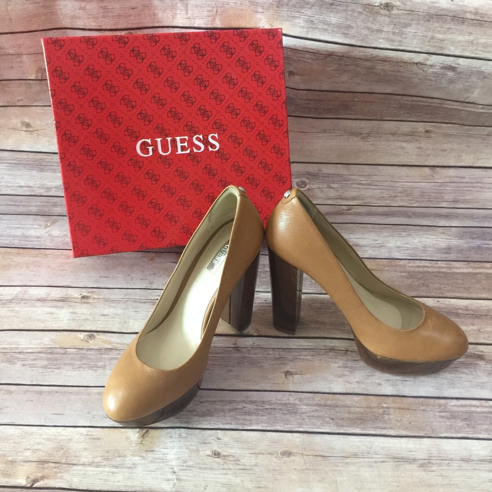 Rare-HTF-GUESS-Light-Brown-Leather-Padey-Shoe-